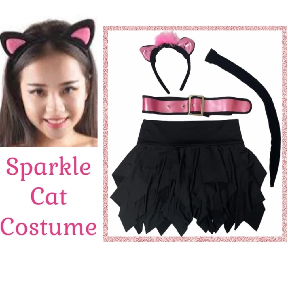 Glamorous Diva Cat Costume Dress Up Play Theatre Halloween Costume Kitten Cat